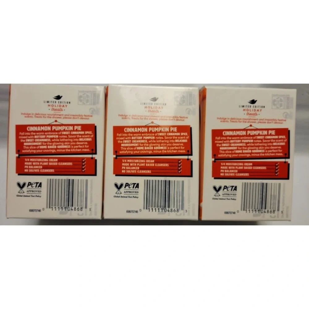 Dove Holiday Treats Limited Edition Bars of Soap - Set of 3 Cinnamon Pumpkin Pie